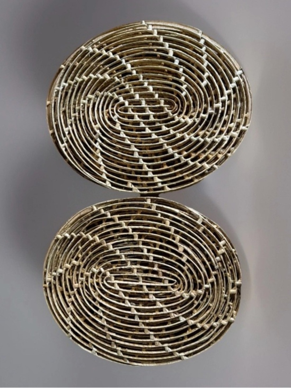 Set Of 10 Oval Braided Weave Placemats Natural Rattan Wicker Oval Boho 17”x 15”